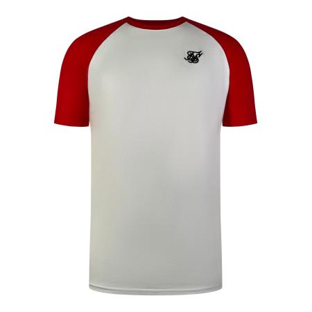 SikSilk Shirt bloedrood / zwart / wit