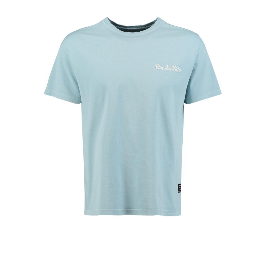 Key Largo Key Largo Shirt VIVE LA VIDA blauw / wit -