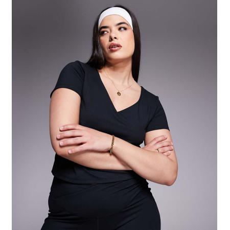 4505 Curve- Icon Performance Baby-T-shirt van zachte stof met V-hals en logo in zwart