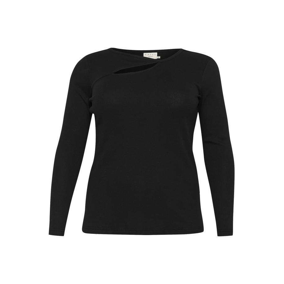 KAFFE CURVE Shirt KC Carina zwart Zwart