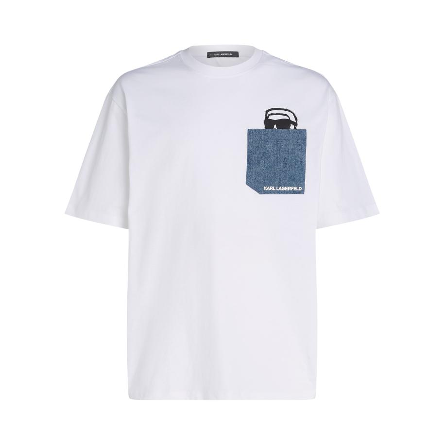 Karl Lagerfeld Karl Lagerfeld Shirt blauw denim / zwart / wit -