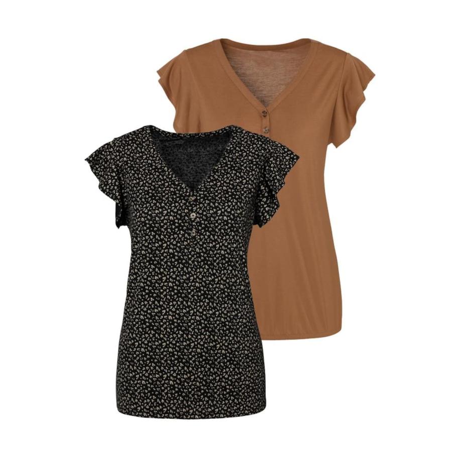 Lascana LASCANA Shirt bruin / zwart -