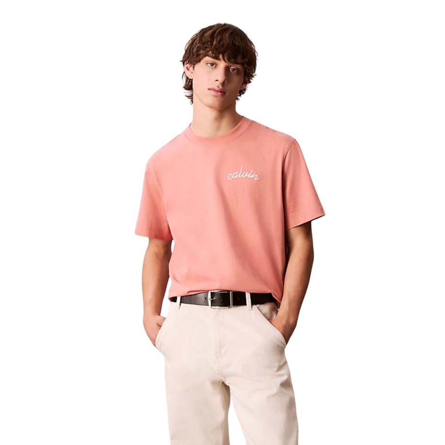 Calvin Klein Left Chest Chain T-Shirt Roze