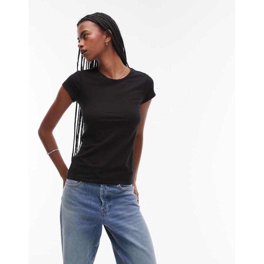 ARKET Superzacht slim-fit T-shirt met korte mouwen in zwart Zwart