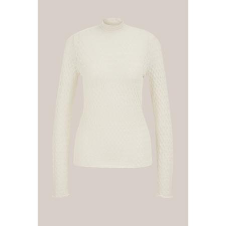 WE Fashion Dames T-shirt van kant - Ecru - Maat: XXXL