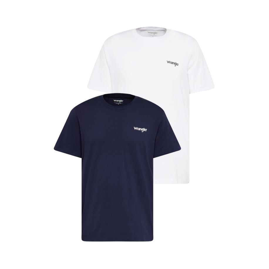Wrangler WRANGLER Shirt 2PACK SIGN OFF TEE navy / wit -