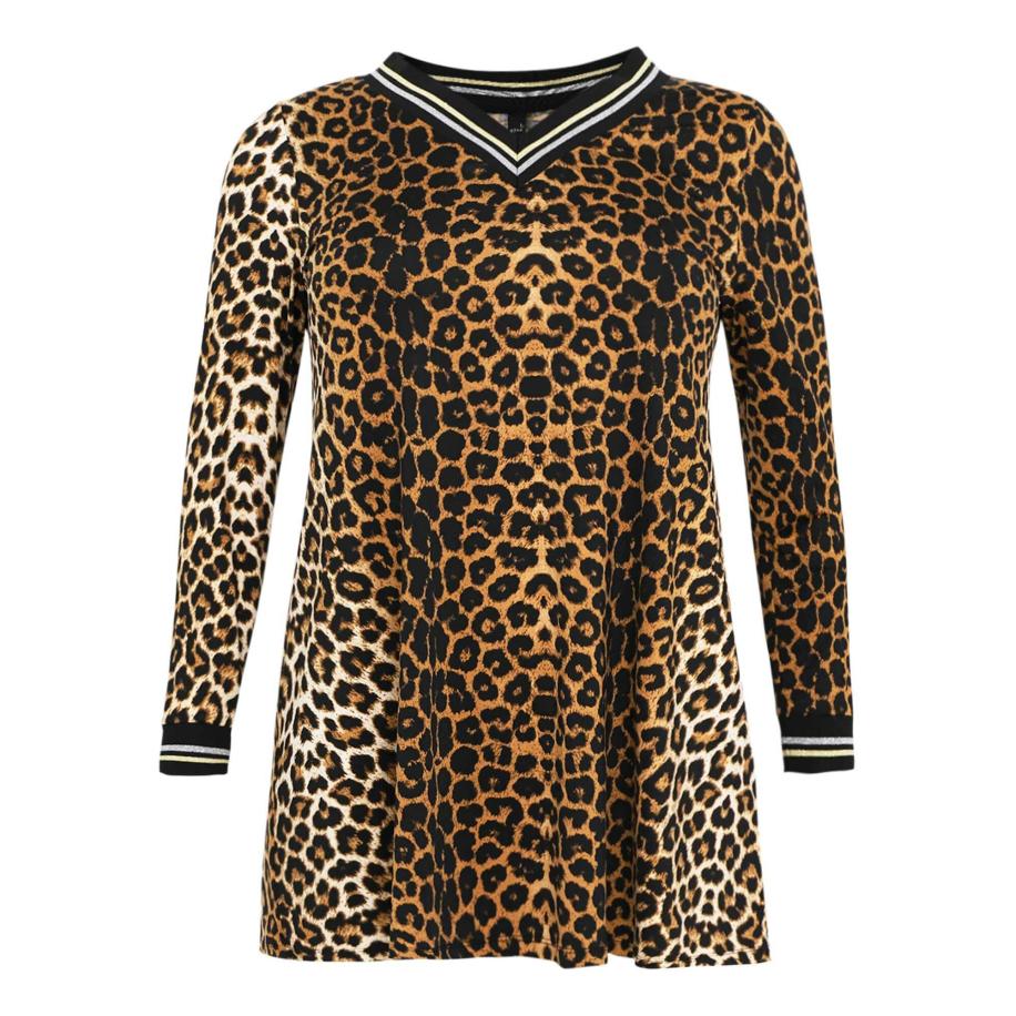 Yoek YOEK Shirt Lounge bruin / zwart / wit -