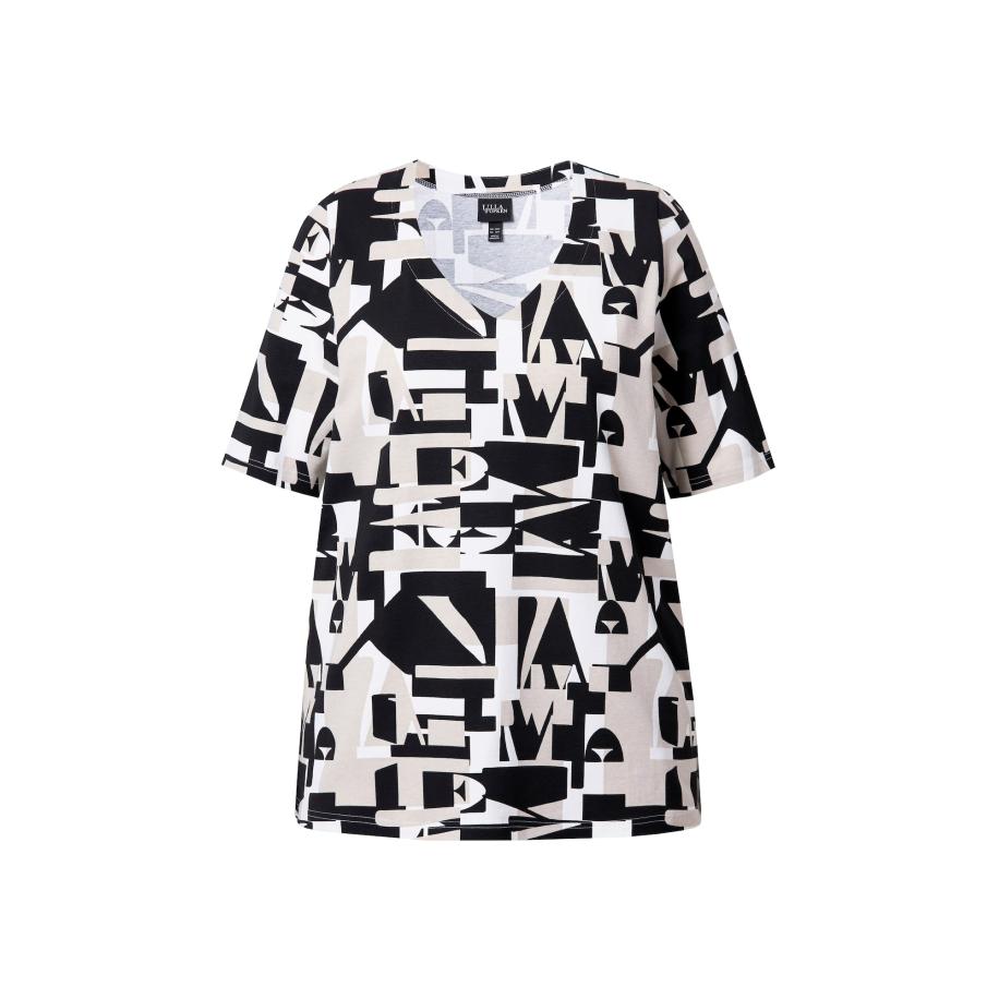 Ulla Popken Ulla Popken Shirt crème / zwart / wit -