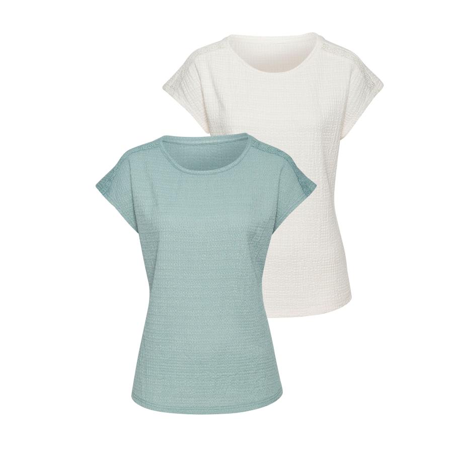 VIVANCE VIVANCE Shirt mintgroen / wit -