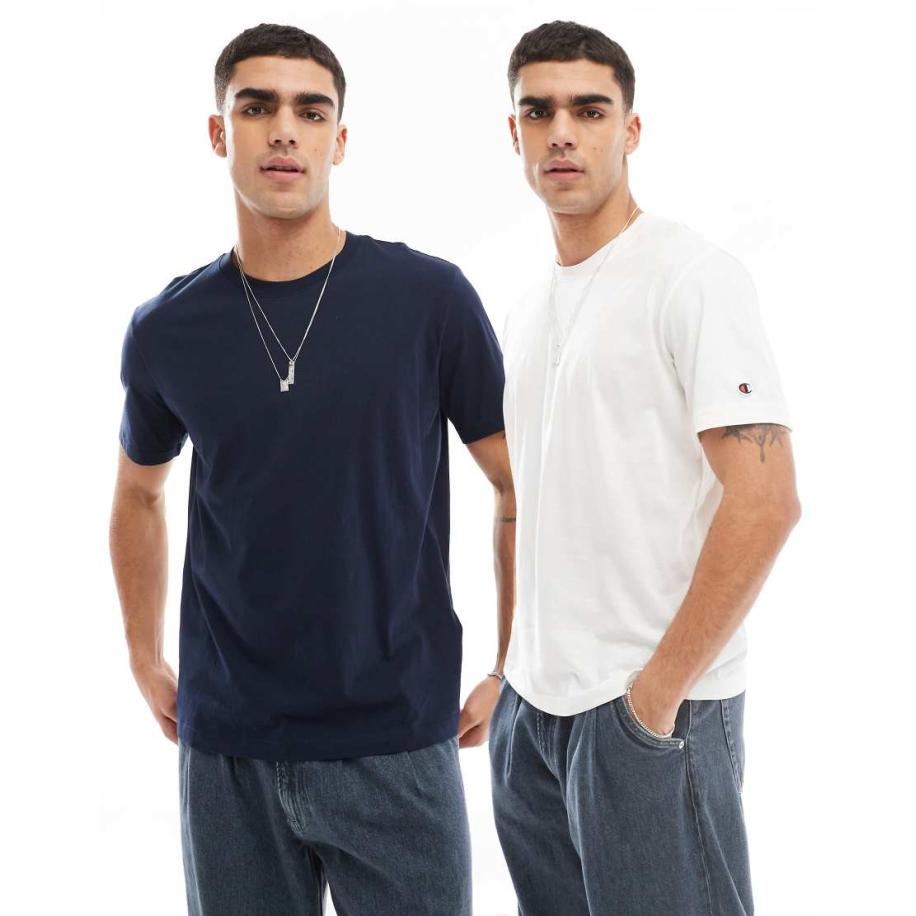 Champion Set van 2 T-shirts in wit en marineblauw-Veelkleurig Multicolor