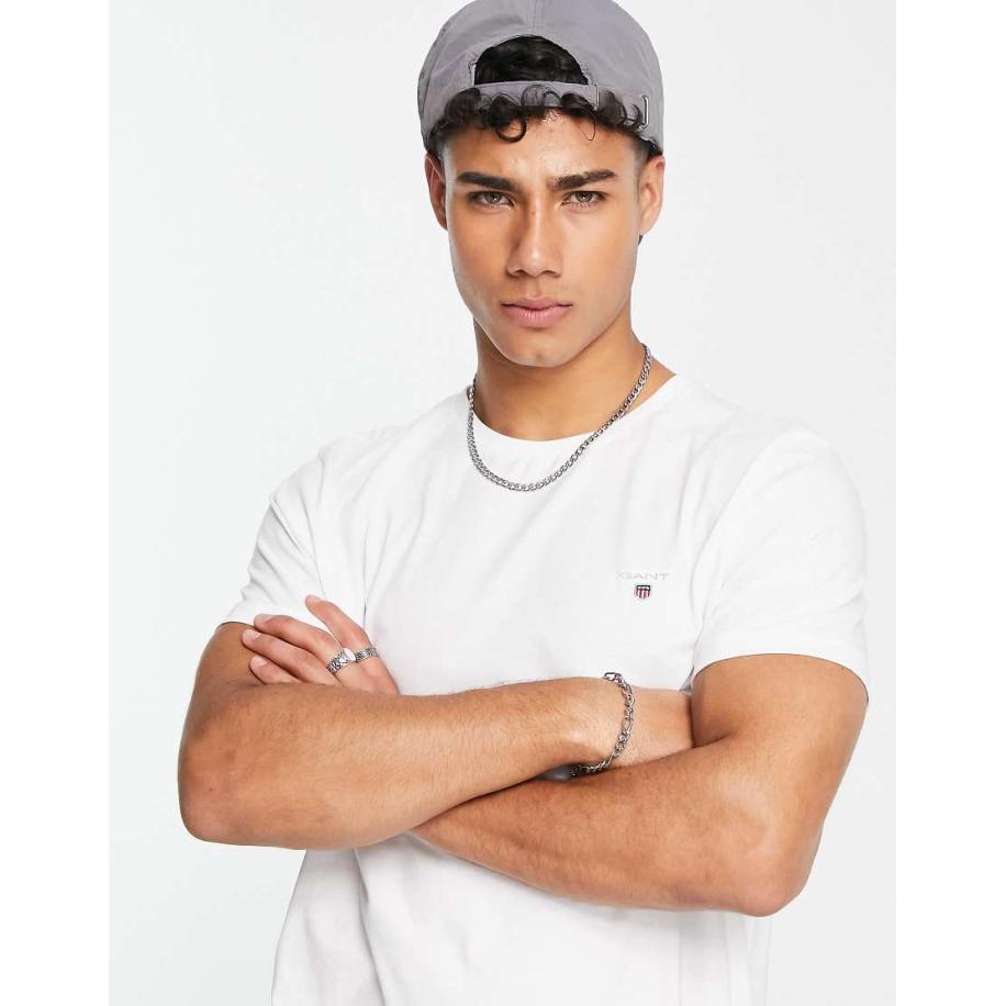 Gant - Original - T-shirt met logo in wit Wit