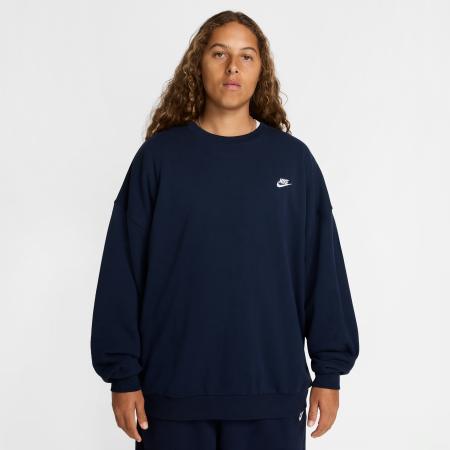 Nike Club Fleece oversized herentop van sweatstof met ronde hals - Blauw