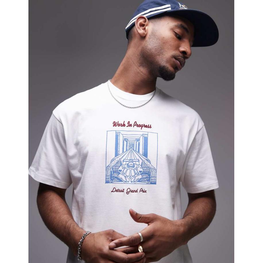 Carhartt WIP - T-shirt met grafische raceprint in wit Wit