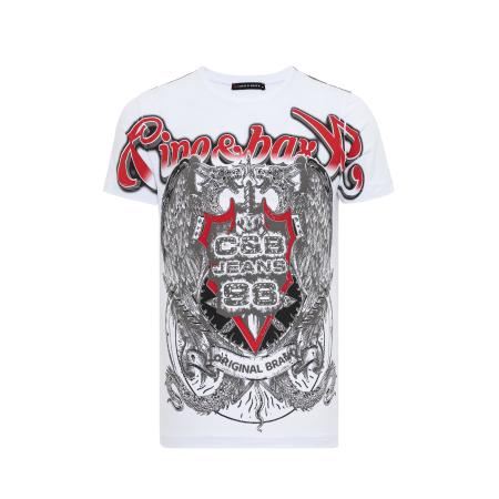 Cipo & Baxx CIPO & BAXX Shirt grijs / rood / wit