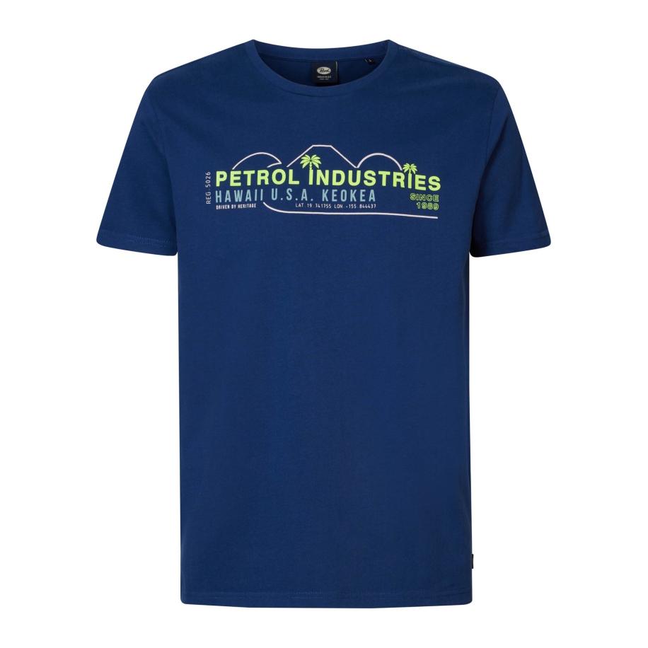 Petrol Industries Petrol Industries Shirt blauw / neongroen / wit -