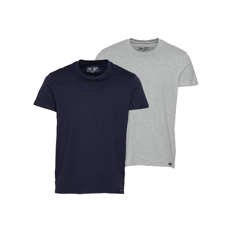 Lee Lee Shirt TWIN PACK CREW nachtblauw / grijs gemêleerd -
