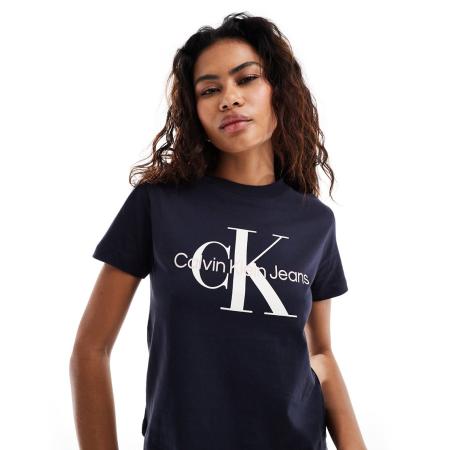 Calvin Klein Jeans Baby T-shirt met monologo in donker marineblauw