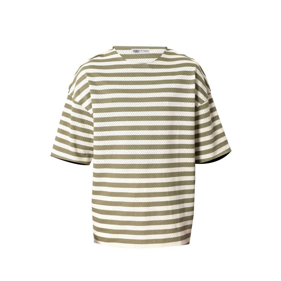 VAMOS CLO Shirt kaki / wit Groen