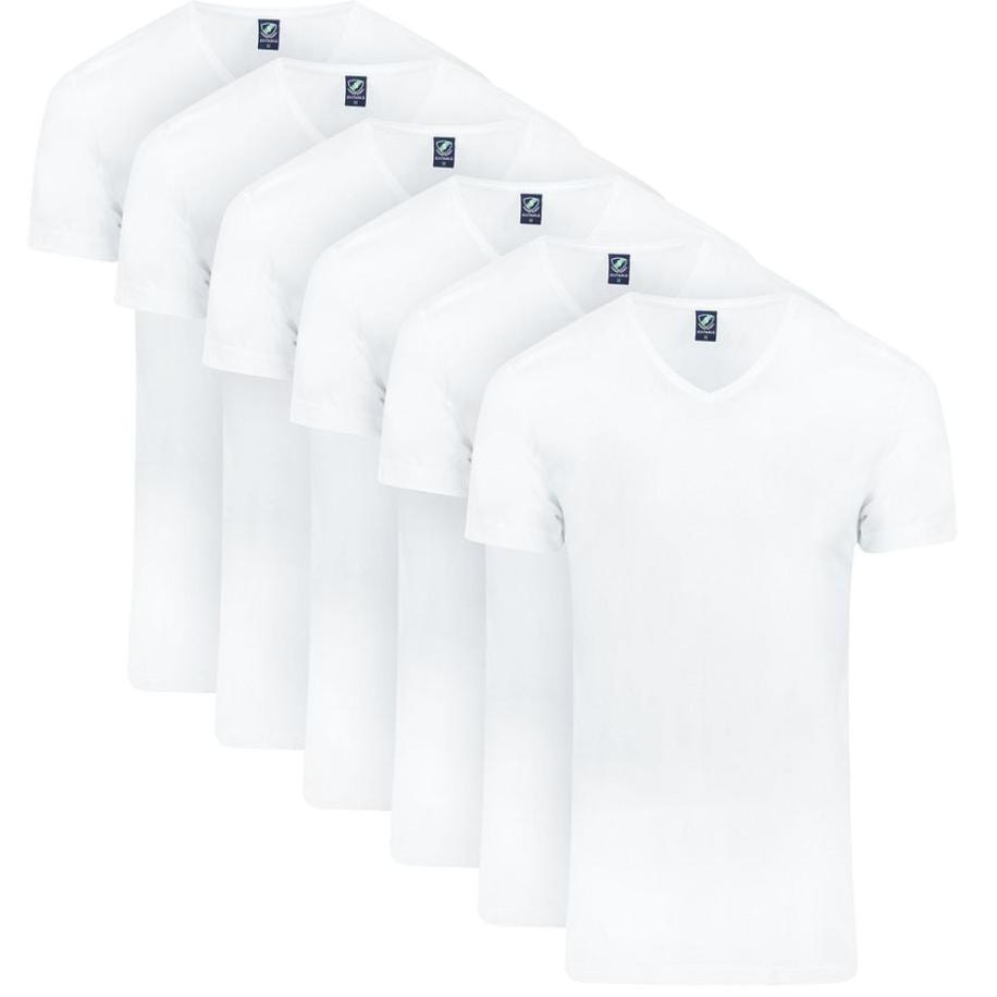 Suitable Vibambo T-Shirt V-Hals Wit 6-Pack Wit