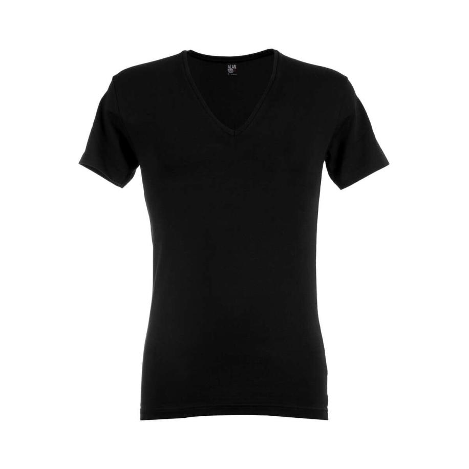 Alan Red NO-V T-Shirt Dubbel pak zwart, Effen Zwart