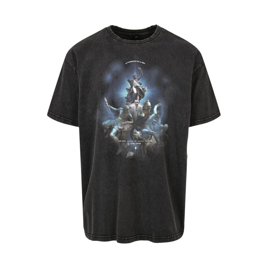 mister tee Mister Tee Shirt smoky blue / zwart / wit -