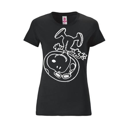 LOGOSHIRT Shirt Snoopy - Astronaut zwart / wit