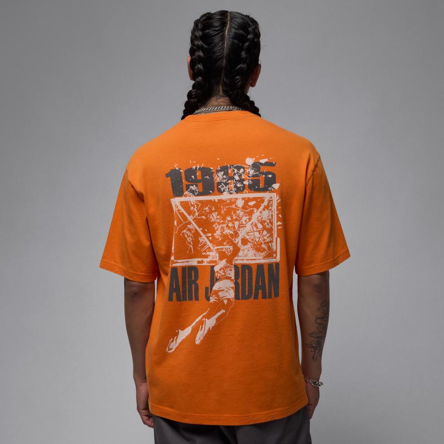 Jordan Brooklyn oversized T-shirt met graphic voor heren - Oranje Oranje