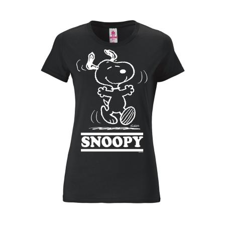 LOGOSHIRT Shirt Snoopy - Happy zwart / wit