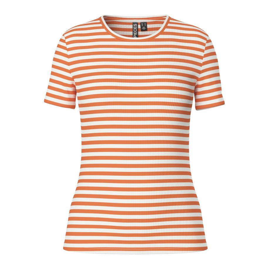 Pieces PIECES Shirt PCRUKA mandarijn / wit -