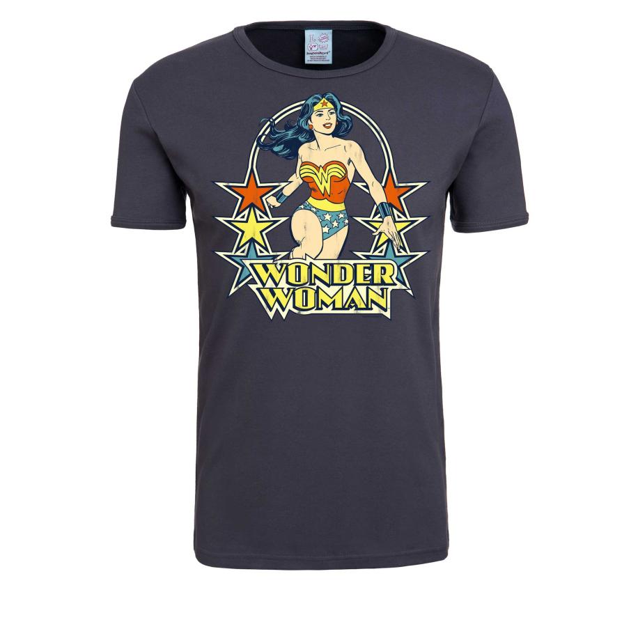 LOGOSHIRT Shirt Wonder Woman – Stars blauw / grijs / gemengde kleuren Blauw