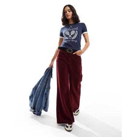 Cotton On Aansluitend T-shirt met lange pasvorm en grafische print van meer in marineblauw