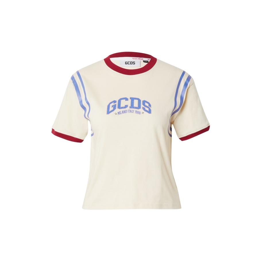 GCDS GCDS Shirt royal blue/koningsblauw / karmijnrood / wolwit -