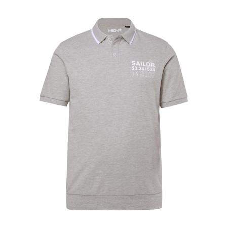 men plus Men Plus Shirt grijs gemêleerd / wit