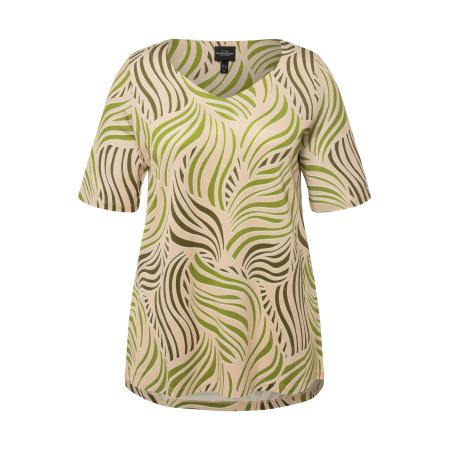 Ulla Popken Shirt beige / bruin / groen