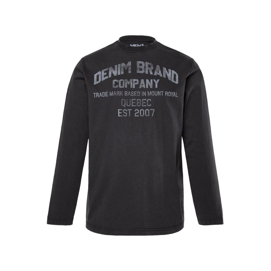 men plus Men Plus Shirt zwart / offwhite -