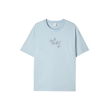 Bershka Bershka Shirt hemelsblauw / oranje / rosa / zwart