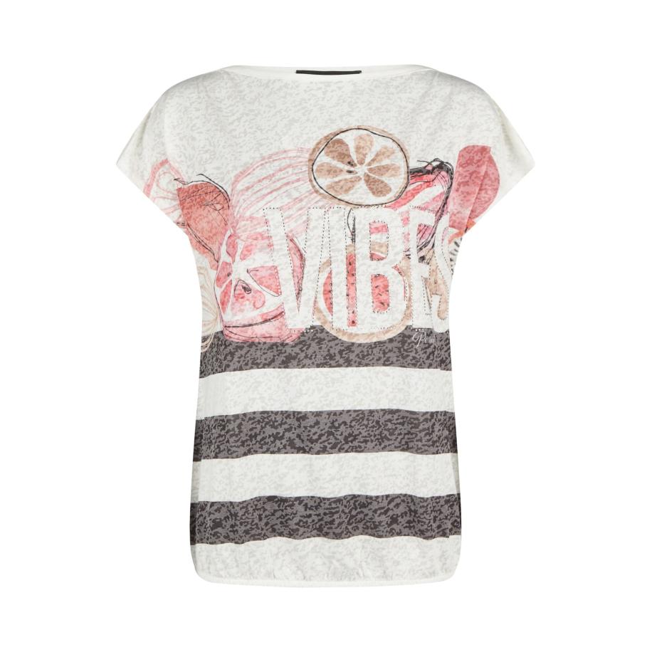 Navigazione Shirt donkergrijs / koraal / zwart / wit Oranje