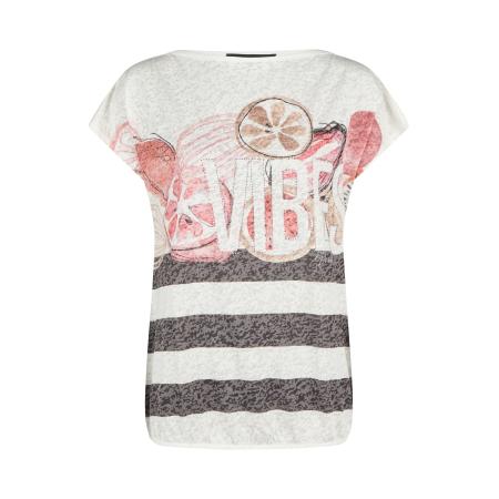 Navigazione Shirt donkergrijs / koraal / zwart / wit