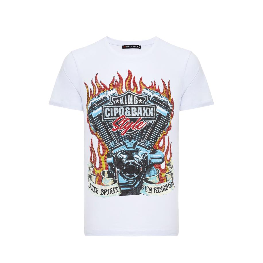 Cipo & Baxx CIPO & BAXX Shirt blauw / rood / zwart / wit -