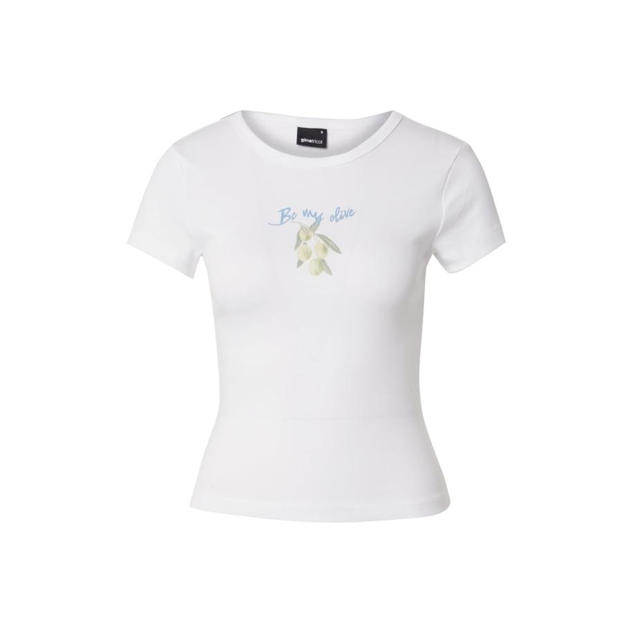 Gina Tricot Gina Tricot Shirt lichtblauw / olijfgroen / pastelgroen / wit -