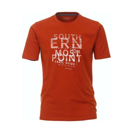 Casa Moda Casual T-Shirt ronde hals oranje, Effen