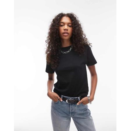 Topshop Recht T-shirt in zwart