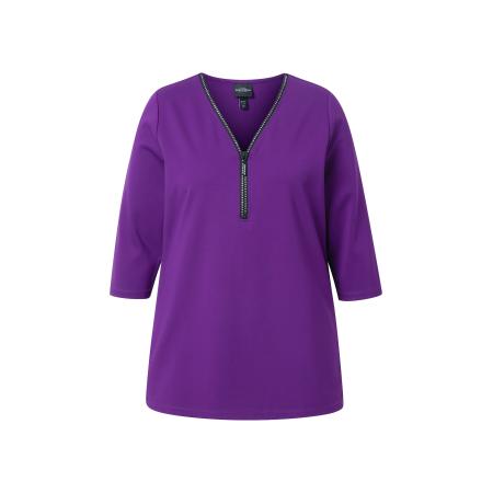 Ulla Popken Ulla Popken Shirt pruim / zwart