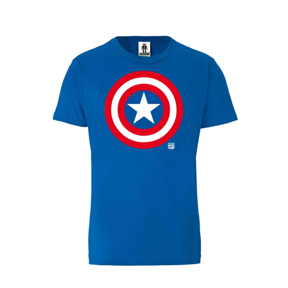LOGOSHIRT Shirt Marvel Comics blauw / rood / wit Blauw