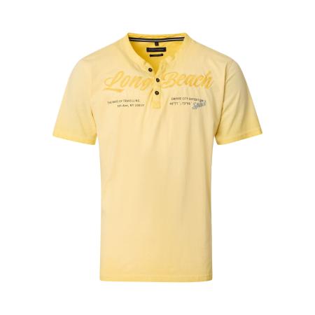 Casa Moda T-Shirt Henley kraag geel, Gebruikt uiterlijk