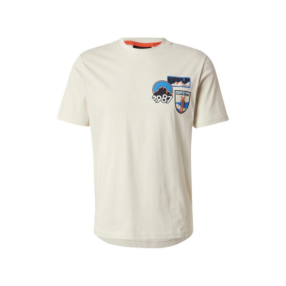 Napapijri NAPAPIJRI Shirt S-MONTEPIANA lichtbeige / blauw / oranje / zwart -