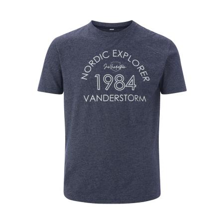 Jan Vanderstorm T-Shirt ronde hals donkerblauw, Bedrukt