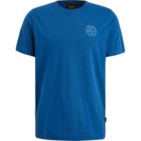 PME Legend Single Jersey T-Shirt Print Blauw