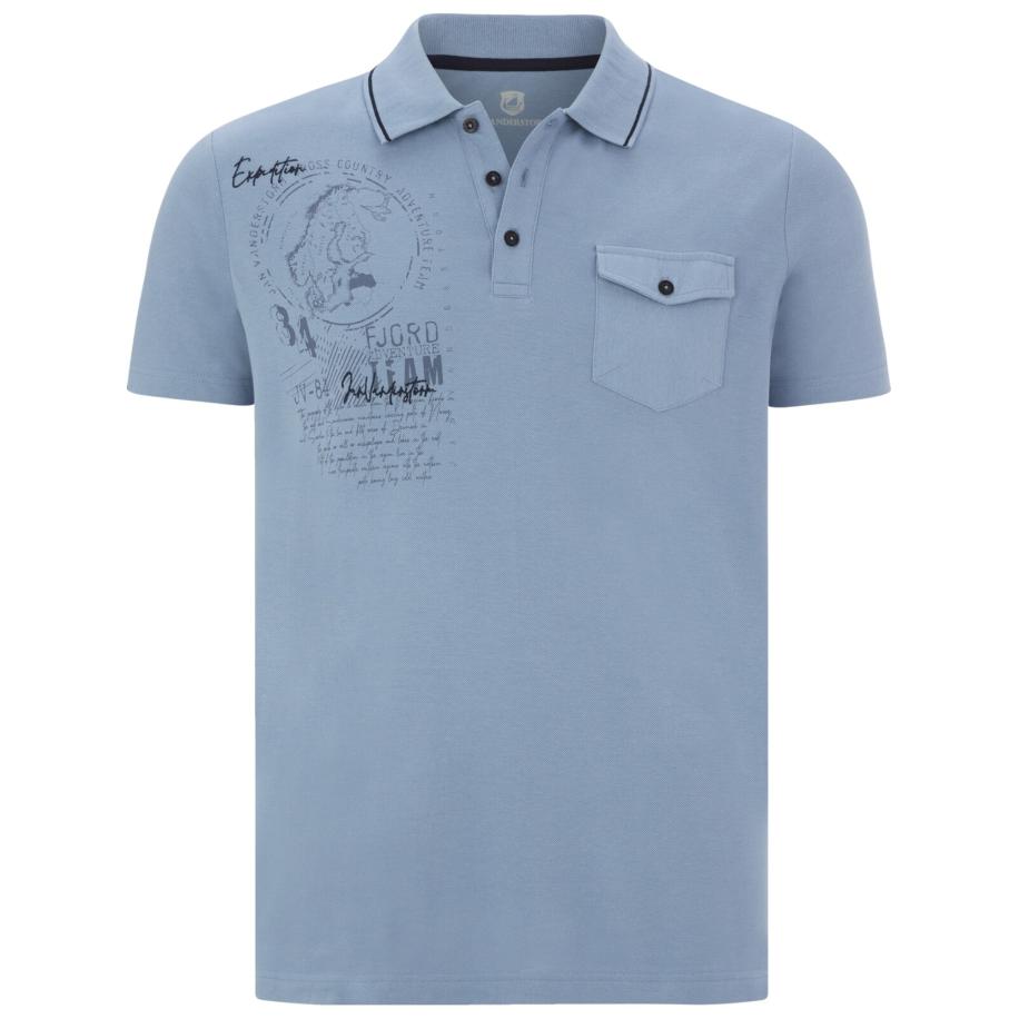 jan vanderstorm Jan Vanderstorm Shirt Fjodor duifblauw / zwart -