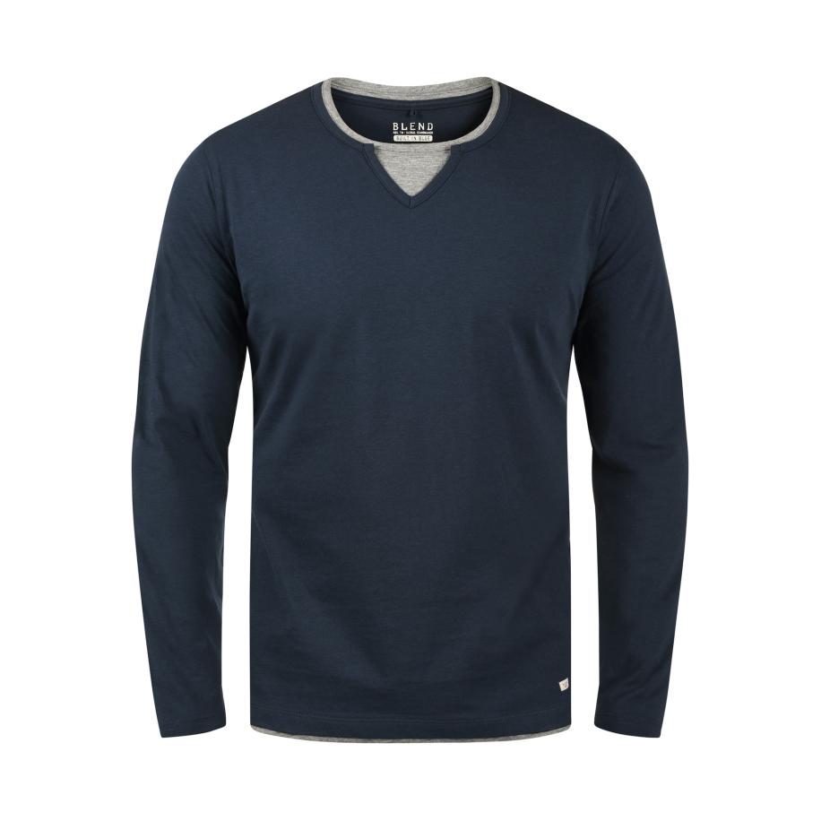 Blend BLEND Shirt Leonas nachtblauw / grijs -